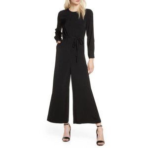 CAARA Black Wide Leg Professional Style Long Sleeve Jumpsuit NWT